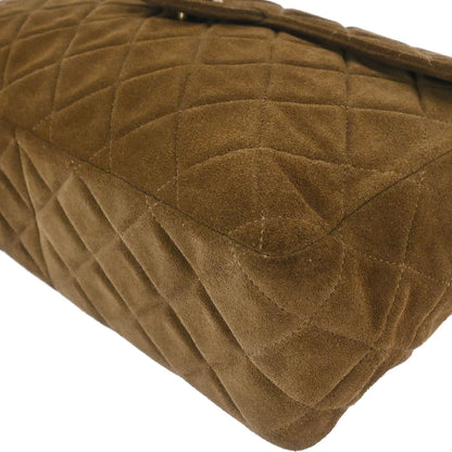 Chanel Brown Suede Jumbo Classic Flap Shoulder Bag