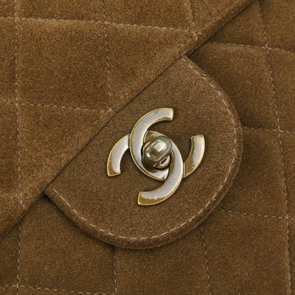 Chanel Brown Suede Jumbo Classic Flap Shoulder Bag
