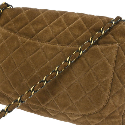 Chanel Brown Suede Jumbo Classic Flap Shoulder Bag