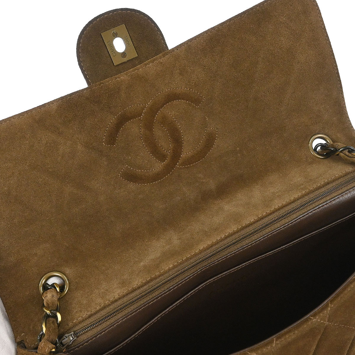 Chanel Brown Suede Jumbo Classic Flap Shoulder Bag