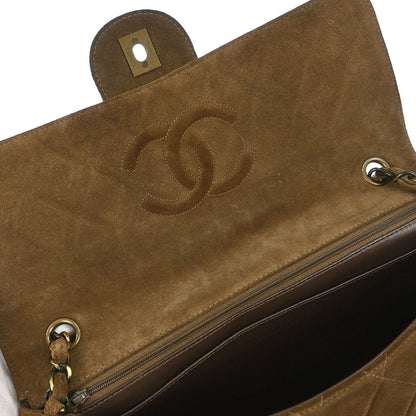 Chanel Brown Suede Jumbo Classic Flap Shoulder Bag