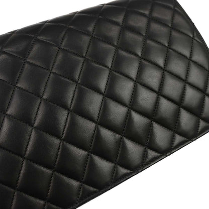 Chanel 2010-2011 Black Lambskin Turnlock Medium Half Flap Shoulder Bag