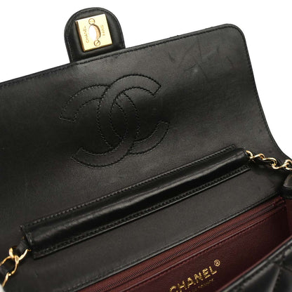 Chanel 2010-2011 Black Lambskin Turnlock Medium Half Flap Shoulder Bag