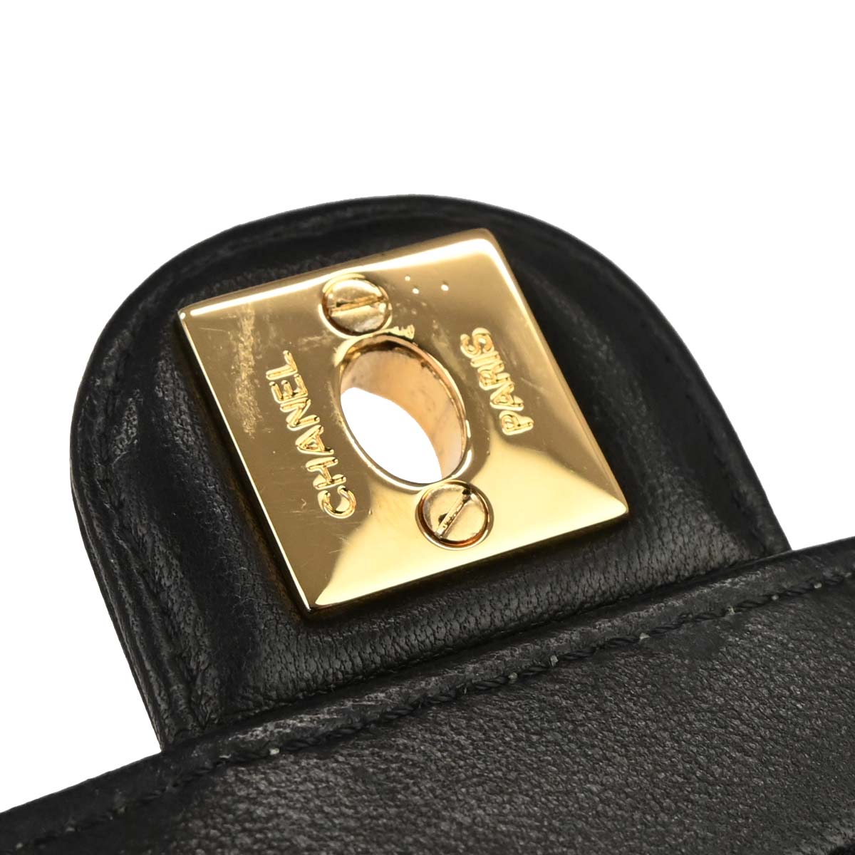 Chanel 2010-2011 Black Lambskin Turnlock Medium Half Flap Shoulder Bag