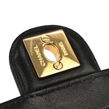 Chanel 2010-2011 Black Lambskin Turnlock Medium Half Flap Shoulder Bag