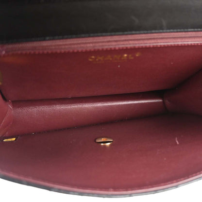 Chanel 2010-2011 Black Lambskin Turnlock Medium Half Flap Shoulder Bag