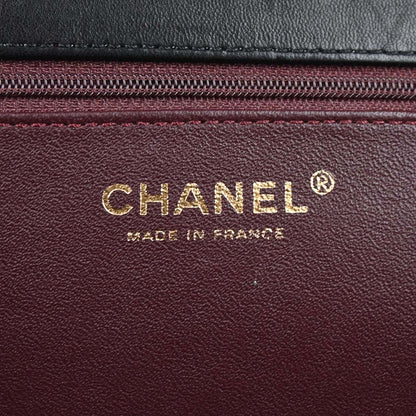 Chanel 2010-2011 Black Lambskin Turnlock Medium Half Flap Shoulder Bag