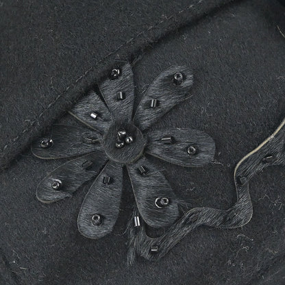 Fendi Black Felt Baguette Handbag