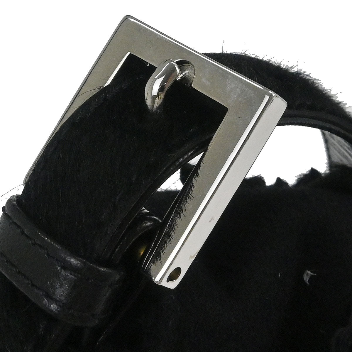 Fendi Black Felt Baguette Handbag