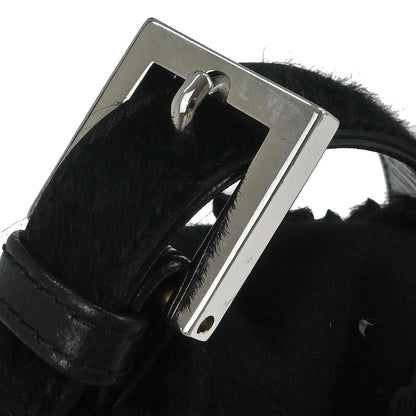 Fendi Black Felt Baguette Handbag