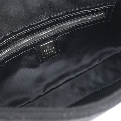 Fendi Black Felt Baguette Handbag
