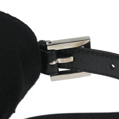 Fendi Black Felt Baguette Handbag