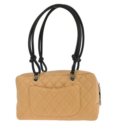 Chanel Beige Calfskin Cambon Ligne Bowling Bag 27