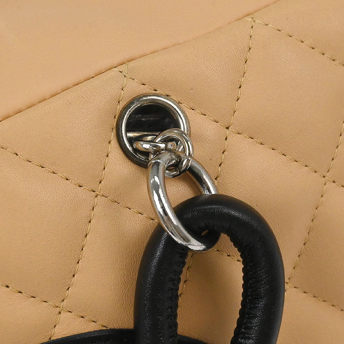 Chanel Beige Calfskin Cambon Ligne Bowling Bag 27