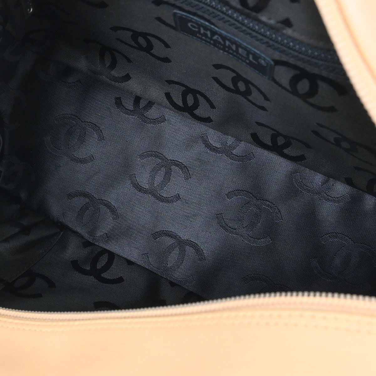 Chanel Beige Calfskin Cambon Ligne Bowling Bag 27