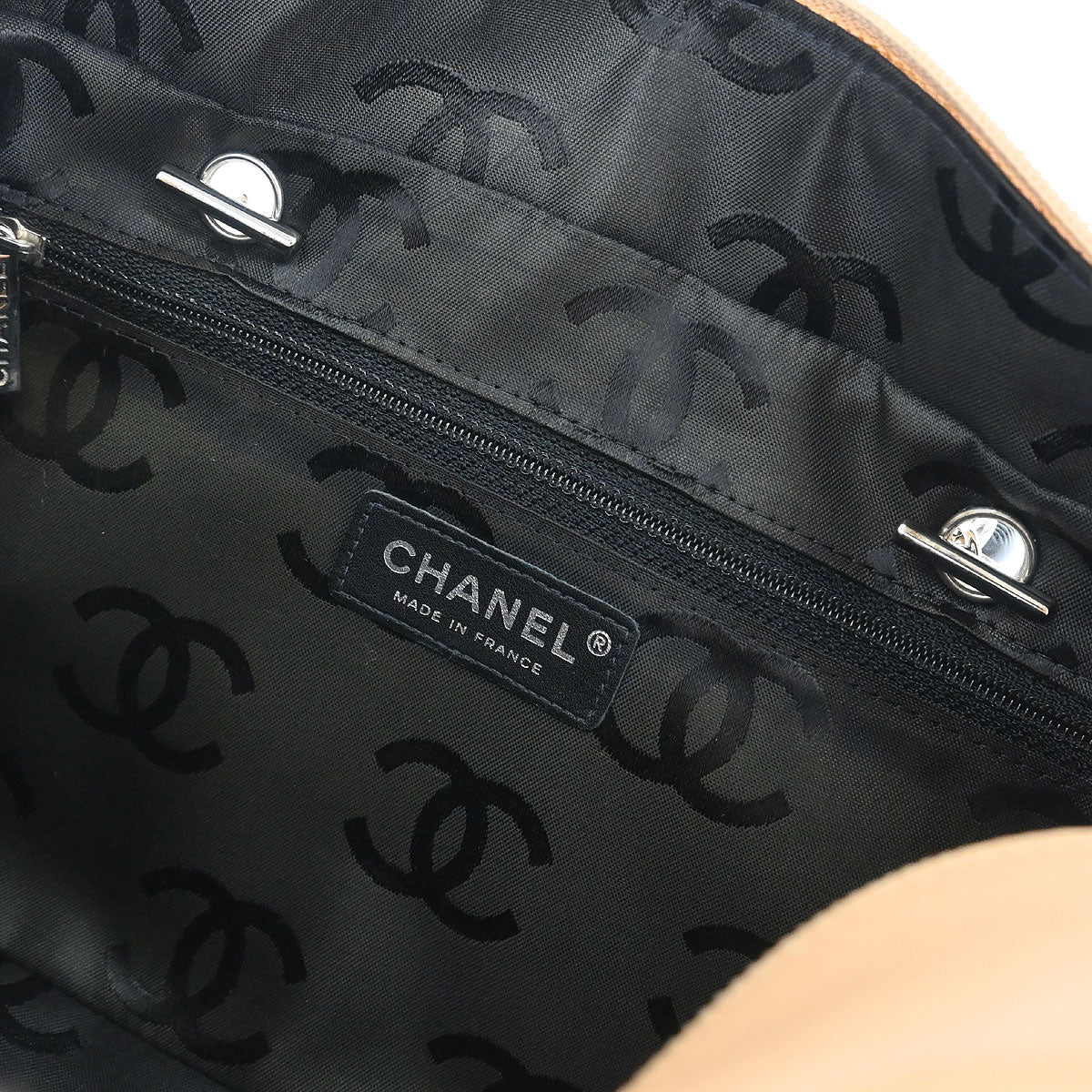 Chanel Beige Calfskin Cambon Ligne Bowling Bag 27