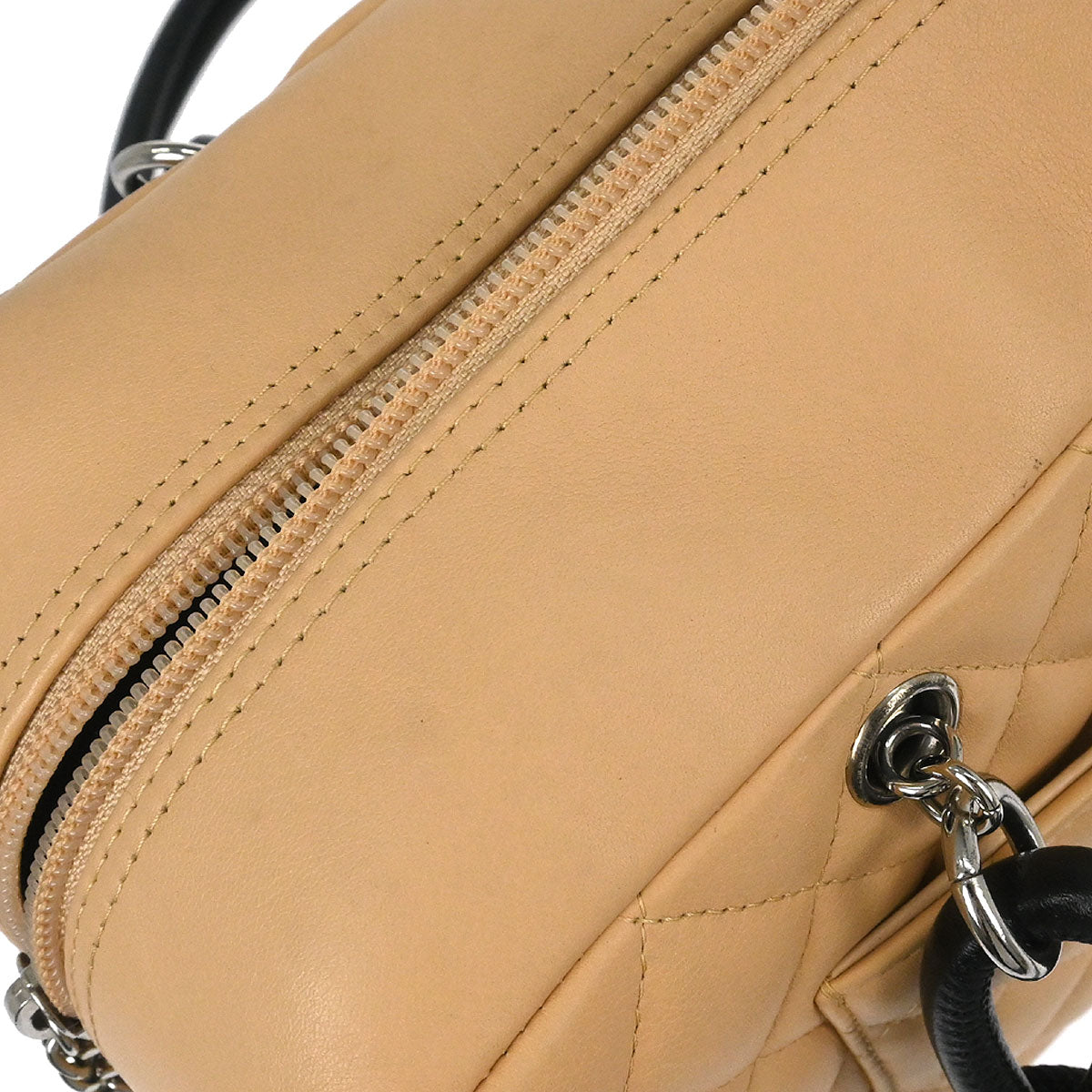 Chanel Beige Calfskin Cambon Ligne Bowling Bag 27