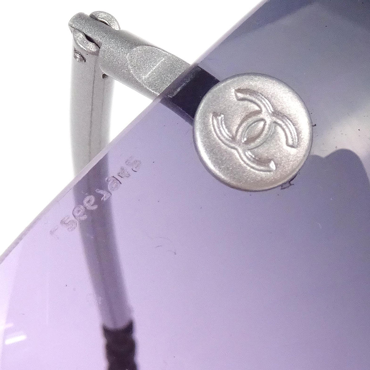 Chanel Sunglasses Eyewear Purple Small Good