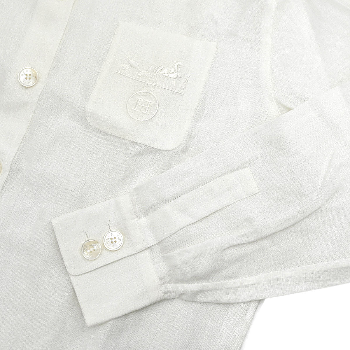 Hermes Shirt Blouse White #36