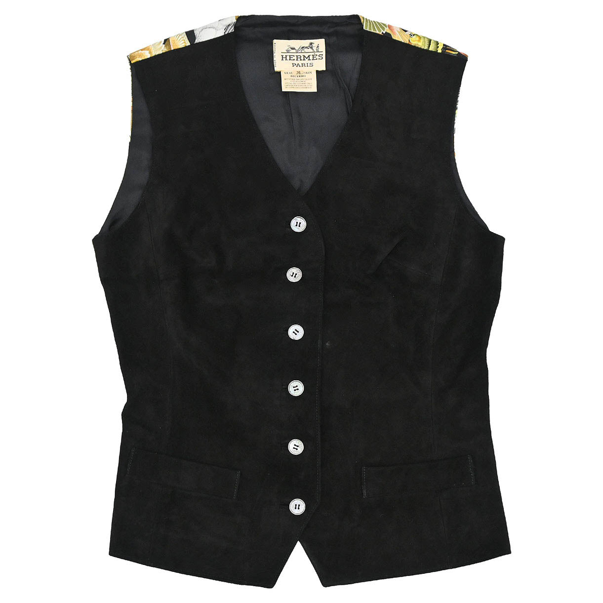 Hermes Sleeveless Jacket Vest Black #36