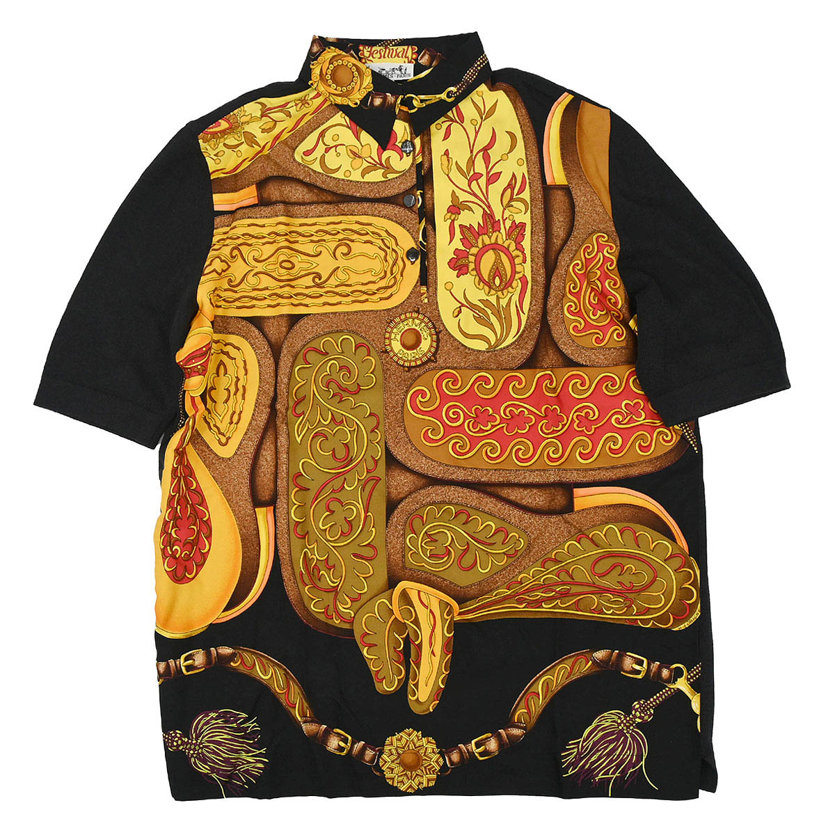Hermes Twillaines Polo Shirt Top #M