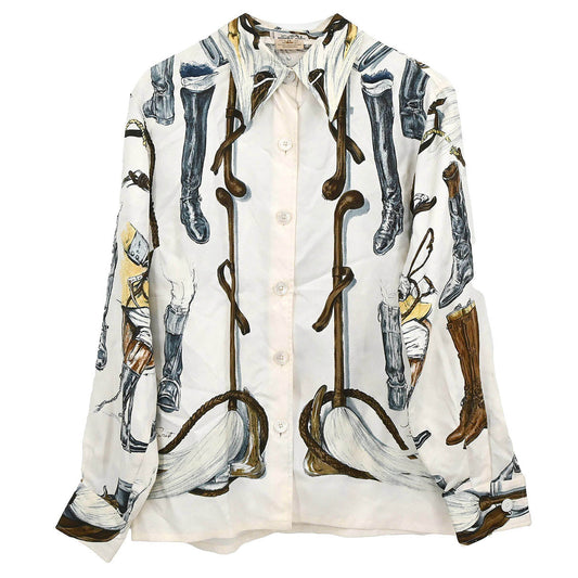 Hermes Shirt Blouse White #38