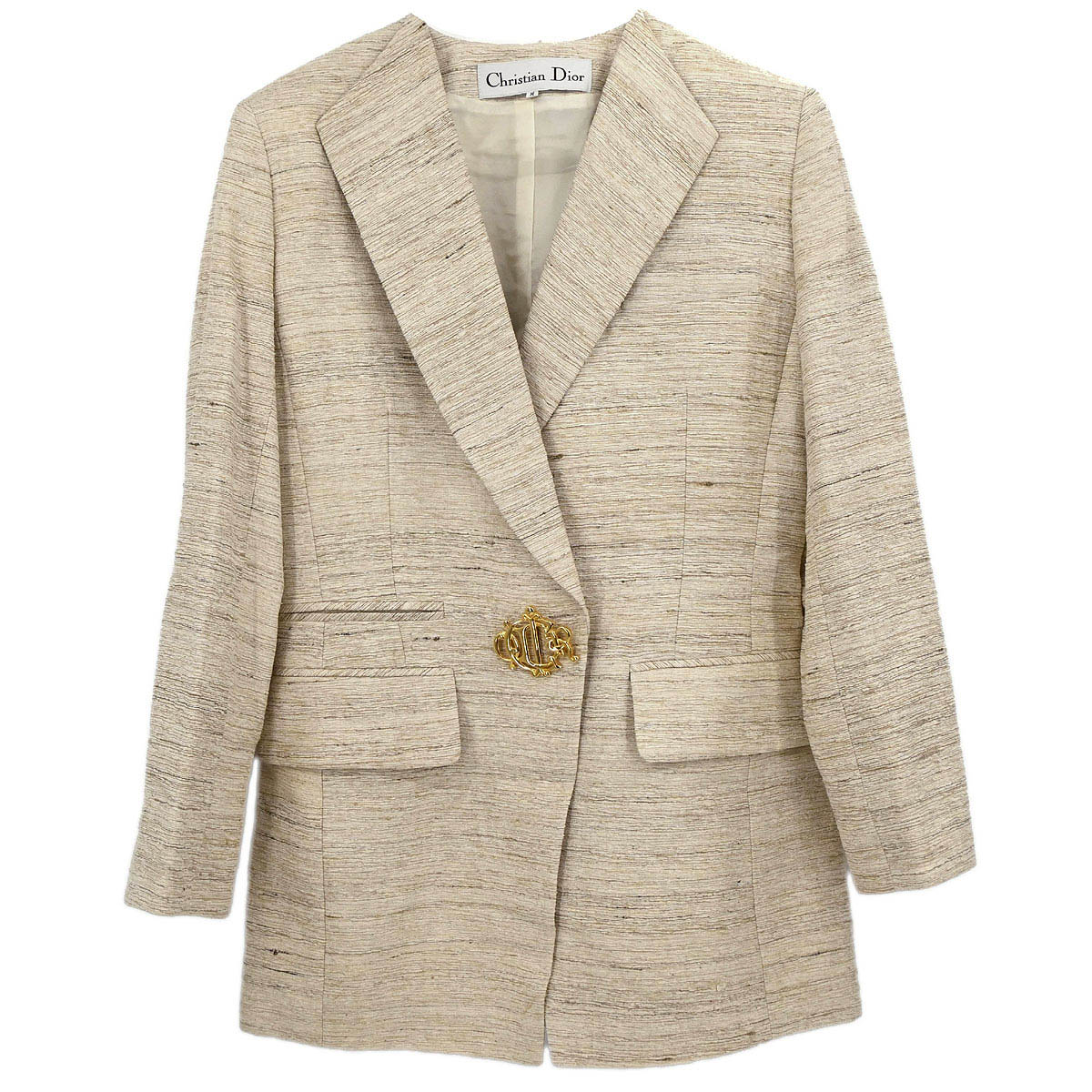 Christian Dior Single Breasted Jacket Beige #M – AMORE Christian Dior Single Breasted Jacket Beige #M – AMORE
