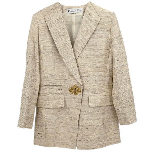Christian Dior Single Breasted Jacket Beige #M