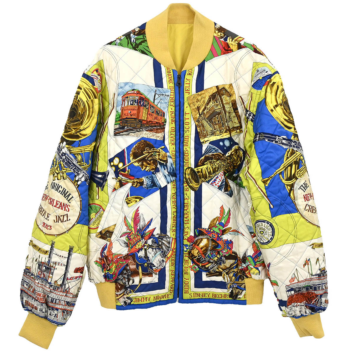 Hermes Zip-up Reversible Bomber Jacket Yellow #46