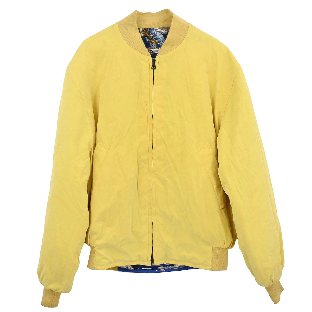 Hermes Zip-up Reversible Bomber Jacket Yellow #46