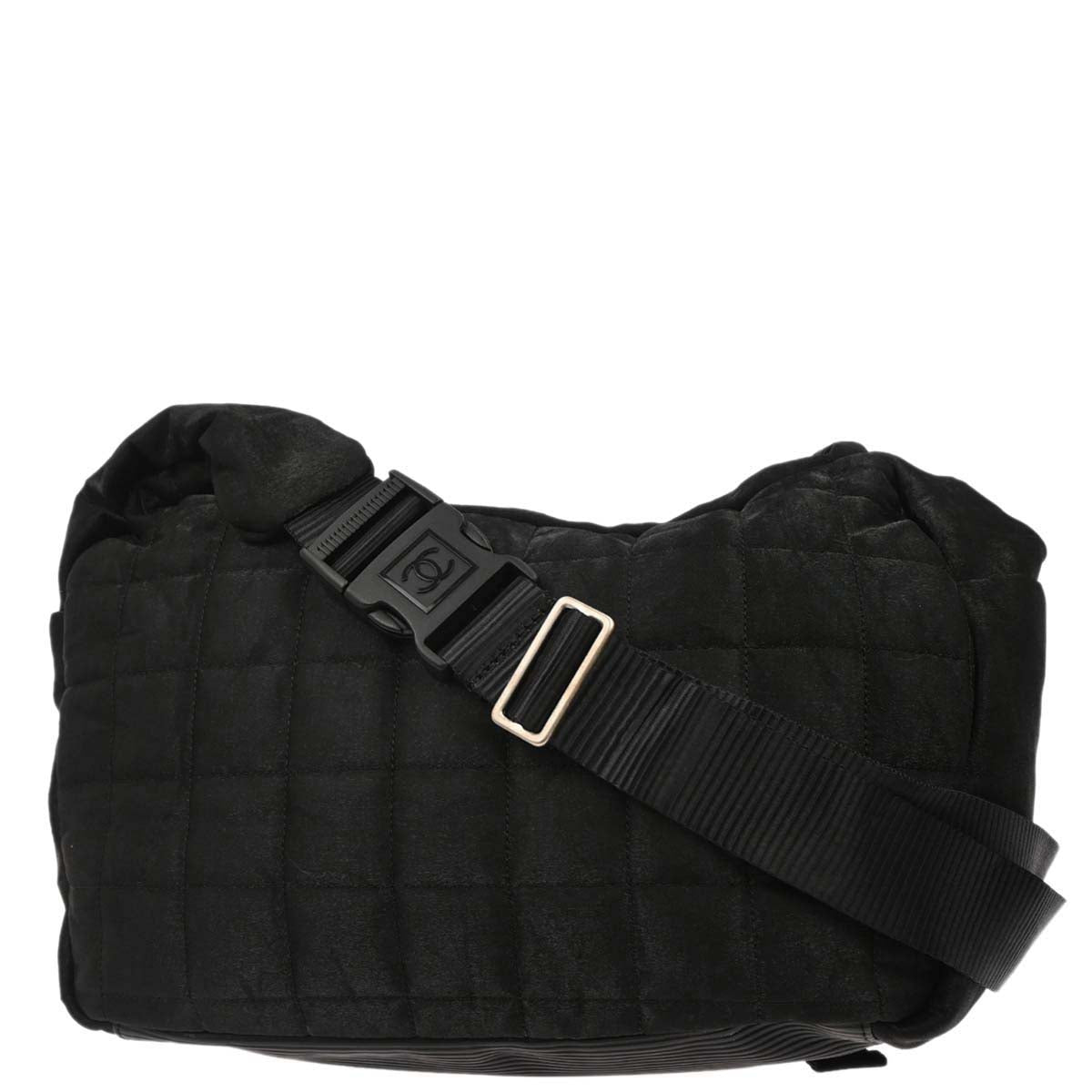 Chanel 2005-2006 Black Nylon Sport Line Choco Bar Shoulder Bag