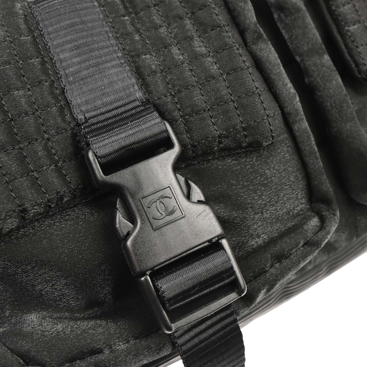 Chanel 2005-2006 Black Nylon Sport Line Choco Bar Shoulder Bag