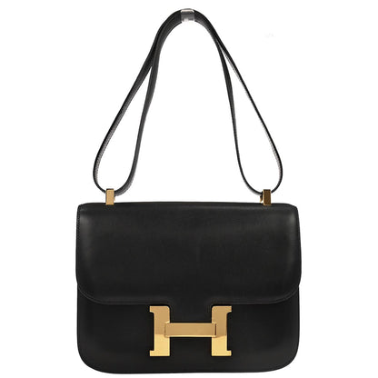 Hermes Black Box Calf Constance 23 Shoulder Bag