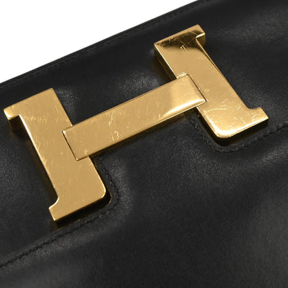 Hermes Black Box Calf Constance 23 Shoulder Bag