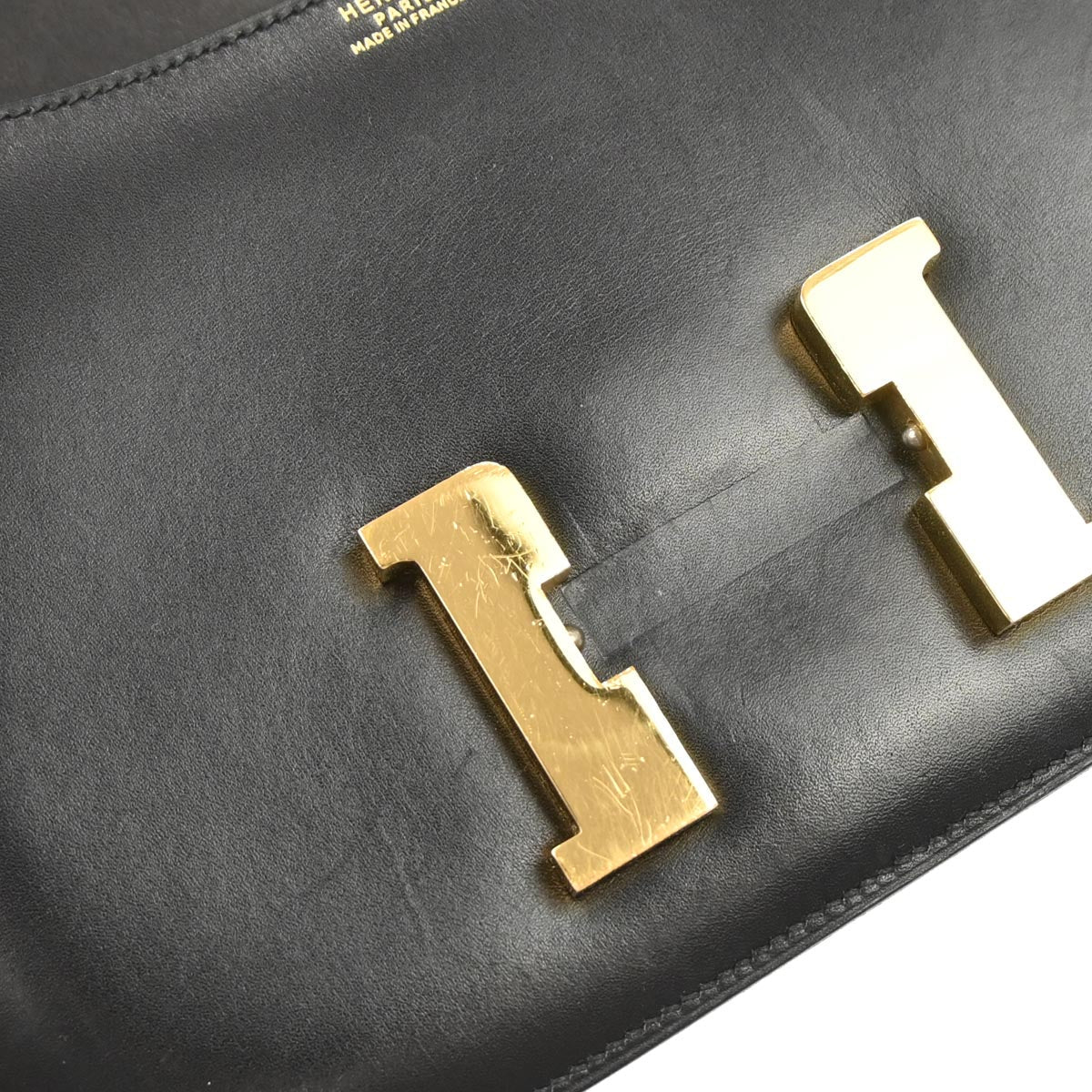 Hermes Black Box Calf Constance 23 Shoulder Bag