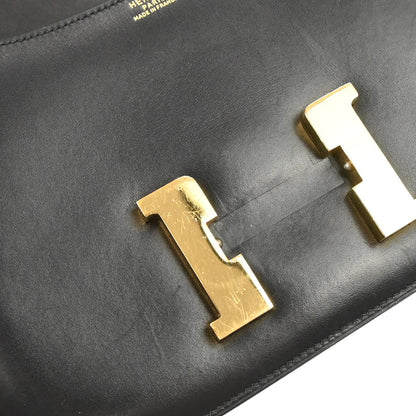 Hermes Black Box Calf Constance 23 Shoulder Bag