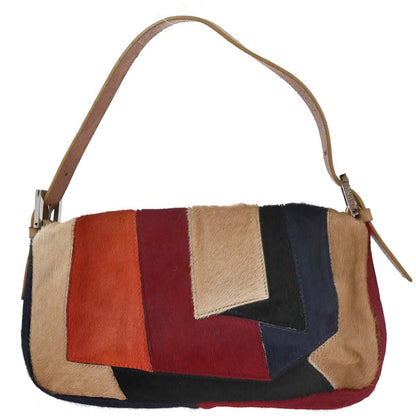 Fendi Beige Pony Hair Baguette Handbag
