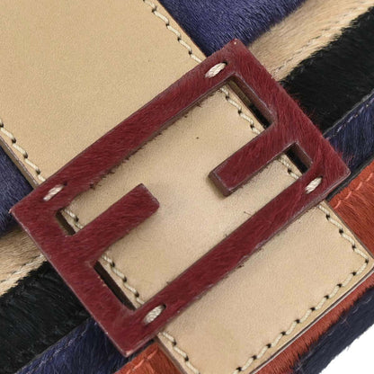 Fendi Beige Pony Hair Baguette Handbag