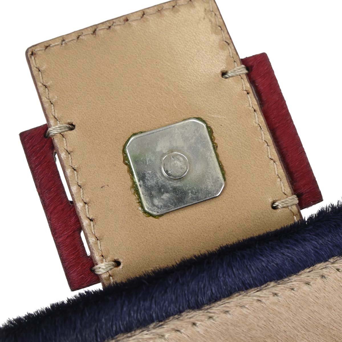 Fendi Beige Pony Hair Baguette Handbag