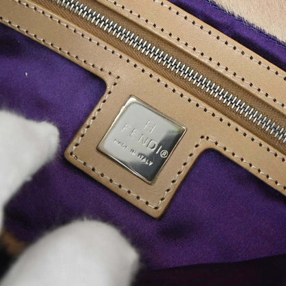 Fendi Beige Pony Hair Baguette Handbag