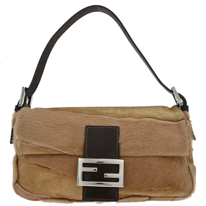 Fendi Beige Pony Hair Baguette Handbag