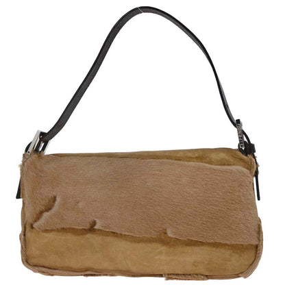 Fendi Beige Pony Hair Baguette Handbag