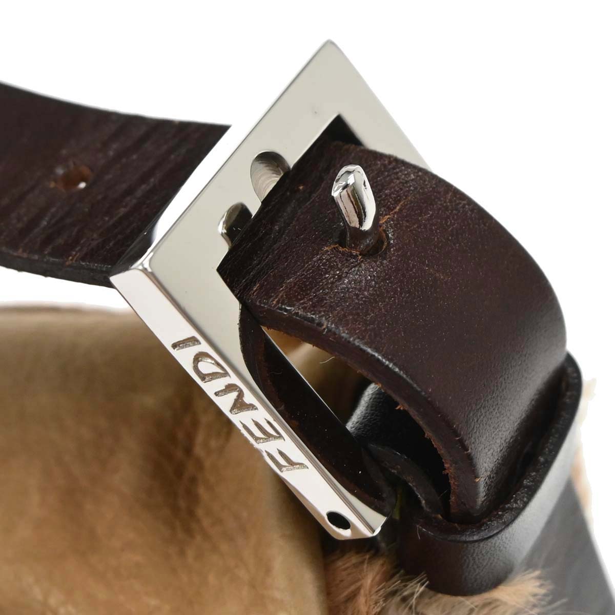 Fendi Beige Pony Hair Baguette Handbag