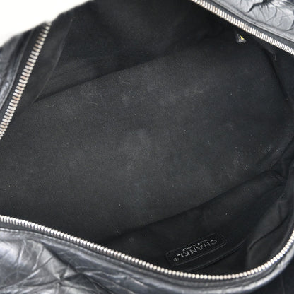 Chanel Black Calfskin Lady Braid Bowler Bag Handbag