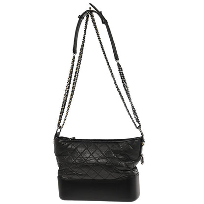 Chanel 2018 Black Lambskin Calfskin Large Gabrielle Shoulder Bag