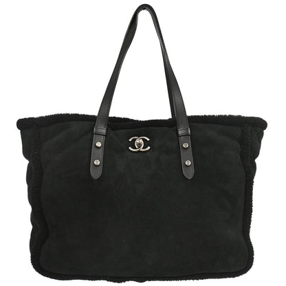 Chanel Black Mouton Tote Handbag