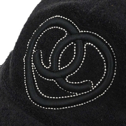 Chanel Black Cotton Nylon #M Cap Hat Small Good