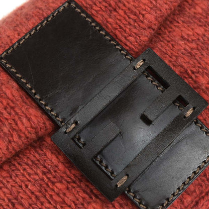 Fendi Orange Wool Baguette Handbag