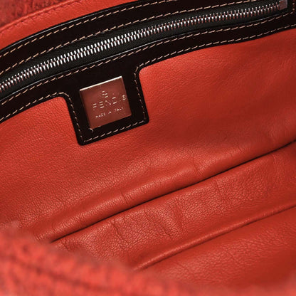 Fendi Orange Wool Baguette Handbag