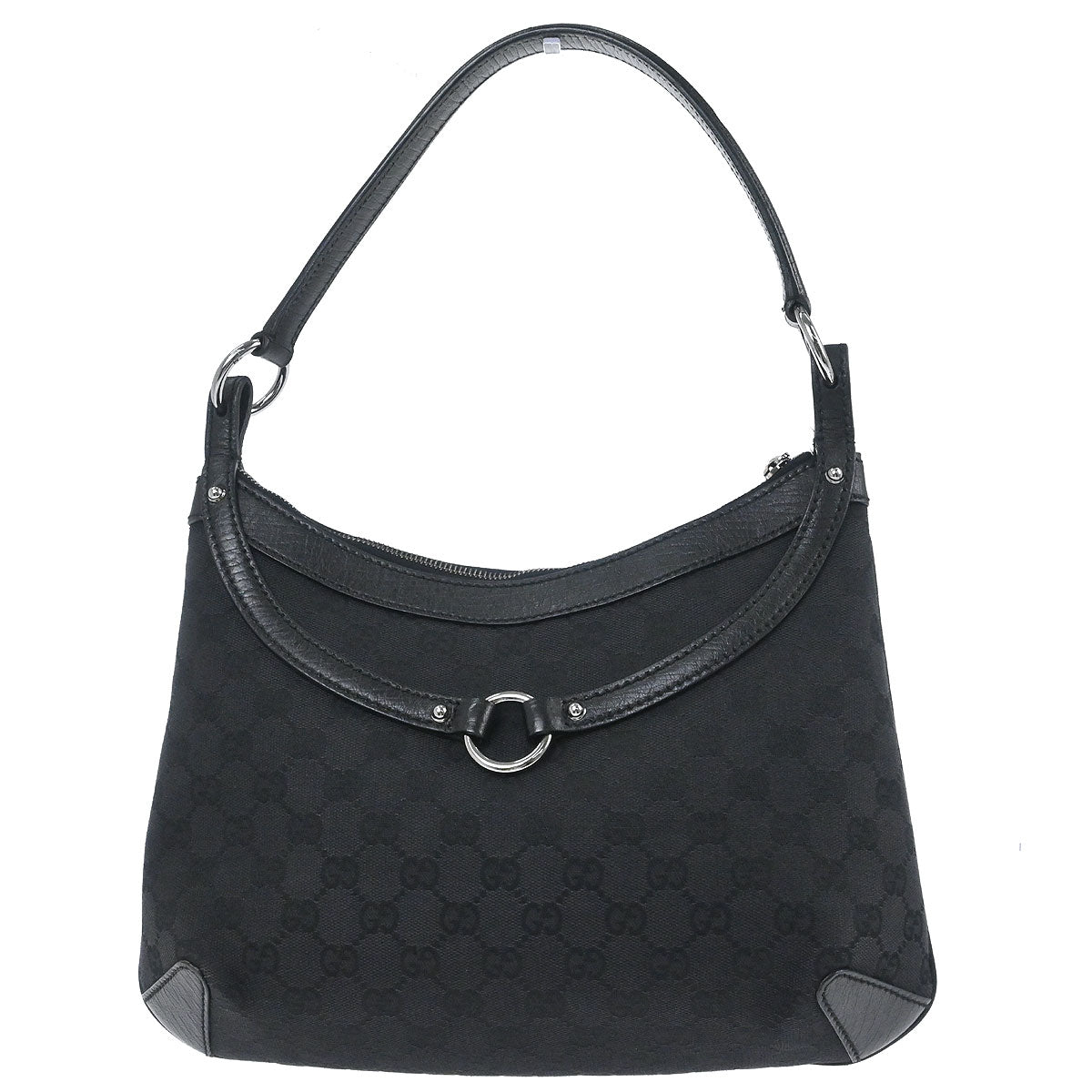 Gucci Black Canvas Horsebit Handbag